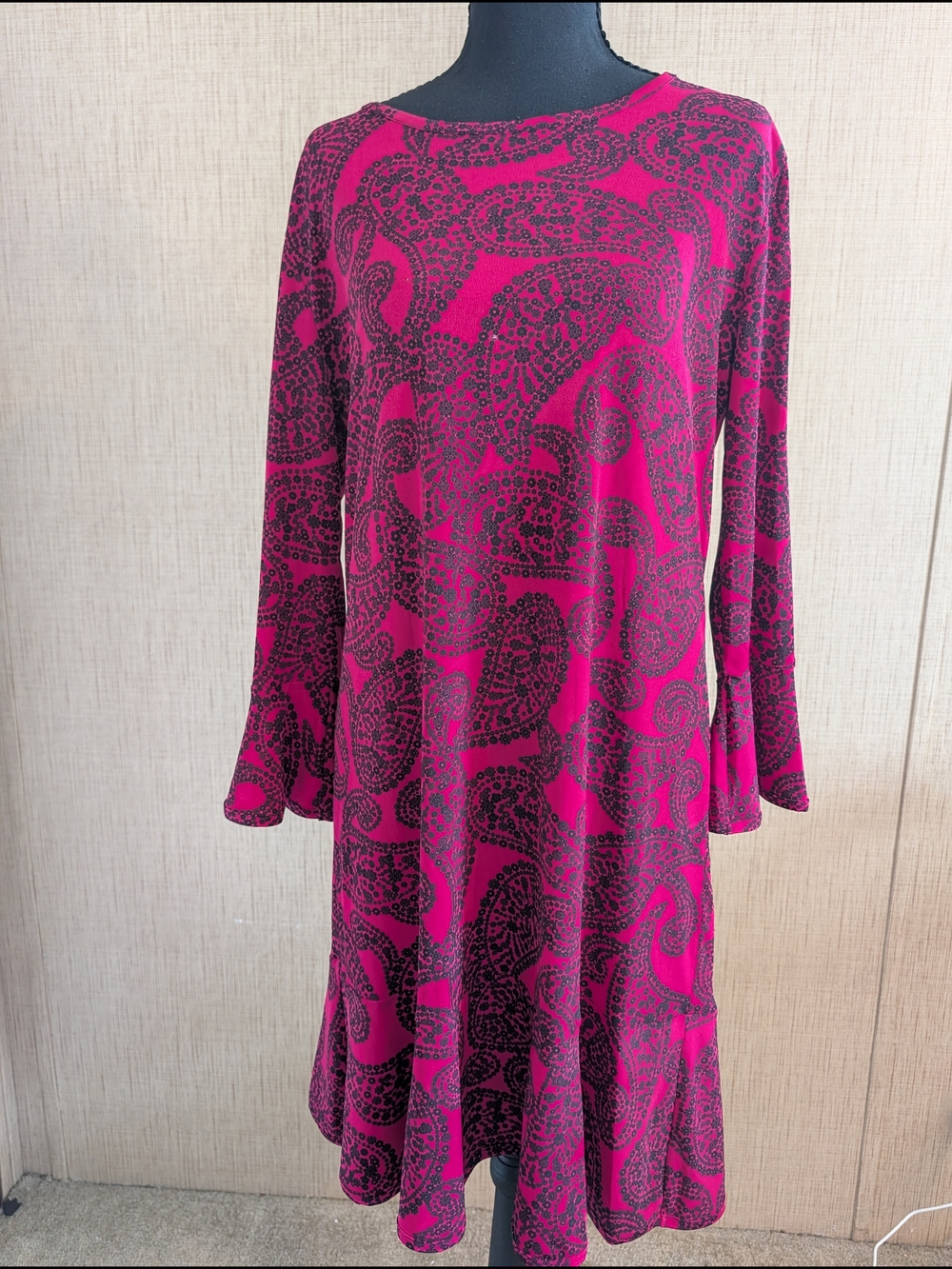 MICHAEL Michael Kors Magenta Paisley Long-Sleeve Dress